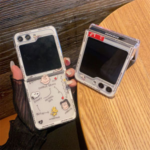 Shockproof Casing Samsung Galaxy Z Flip5 Fold5 Flip4 Fold4 Flip3 Fold3 5G Hot Cute Cartoon Snoopy Charlie Phone Case Anti-drop Silicone Fashion Hard Back Cover 2023