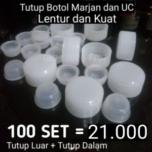 Tutup Botol Marjan Plastik Luar dan Dalam 100 set