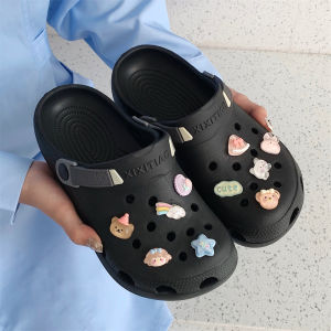 Thin Strip Couple Hole Shoes Summer Cartoon Eva Soft Bottom Shit Feeling Nurse Casual Two-Way Slippers Men and Women