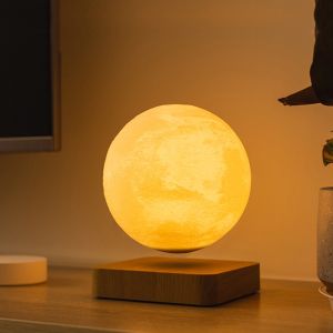 Magnetic levitation 3 colour LED planet lamp 14cm Ambient Light Levitation Mars table lamp 3D printing One piece moulding Ornaments