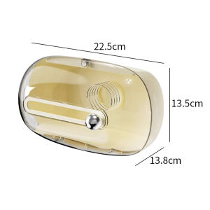 No-Drill Wall-Mounted Tissue Box Waterproof Bathroom Paper Towel Holder Spring-Loaded Storage Box Household Organizer