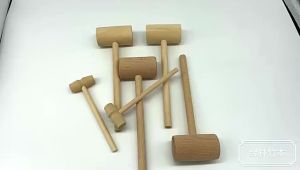 ค้อนไม้ขนาดเล็ก ค้อนปู ตะลุมพุกของเล่น ค้อนไม้ไวน์ไม้ไผ่ ค้อนทำด้วยมือ เคาะเค้กไข่ทองไม้ค้อน