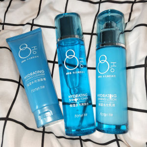 Fen Yi 8 Cups Water Skincare Set Gentle Hydrating Moisturizing Facial Cleanser Toner Essence for Mixed Skin Types