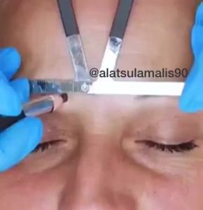 Penggaris Cetakan Sulam Alis Tatto Alis Eyebrow Balance Ruler Measure Shaping Tool Cetakan Alis Alat Tato Alis dengan Posisi Tiga Titik 🌹Tamia
