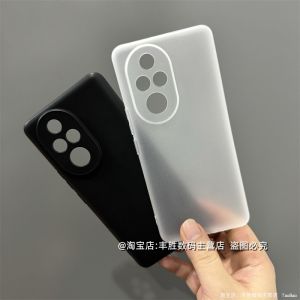 Ultra-Thin Silicone Phone Case for Honor 200 pro Anti-Fall Protective Cover with Frosted Lens Full Protection round Edges Men Women Simple Black