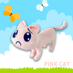 New Cartoon Pink Sad Cat Plush Toys Kawaii Mini Unhappy Cat Animals Plush Doll Cute Big Eyes Cat Stuffed Doll Plushie Party Gift