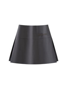 Váy Chữ a Cạp Cao Màu Xám Len Cho Nữ Mùa Thu Đông Mới Váy Ngắn Thêu Nổi Chữ Cắt Xẻ Hai Bên Đường Phố Thường Ngày