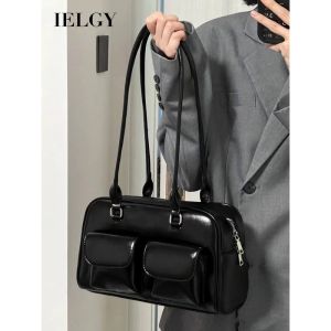 IELGY Korean Version Ladies Retro Preppy Style One-Shoulder Portable Large-Capacity Casual College Students Class Commuter Bag