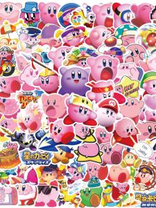 100 Cartoon Stickers for Anime Kirby Kirby Cute Personality Luggage Scooter Helmet Refridgerator Magnets