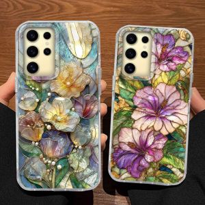 INS Luxury Phone Case For Samsung Galaxy S26 S25 S24 S23 S22 Plus S21 S20 FE Ultra With Full Screen Floral Flower Design Shell