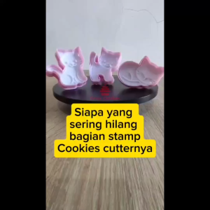 Griya Cetakan Kue Kering Cookies Cutter Kitten Kucing Plunger
