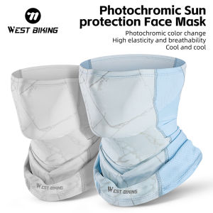 West Biking | WEST BIKING Photochromic Sun Protection Cycling Mask Breathable Summer Cool Bicycle Headgear UPF50+ Moisture Wicking Bike Mask