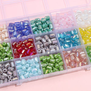 Colorful Facetted Rectangle Glass Beads: DIY Bracelet Making & Handcraft Materials