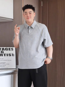 plus Size Polo Shirt Short Sleeve Loose Fit Heavyweight Hardwearing Mens T-Shirt Summer Casual Style Youthful Trend Bodycon