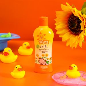 Happy [BUNDLING SPECIAL] Talcum Oil Bunga Matahari & Bedak Bayi