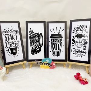 HIASAN DINDING WALL DECOR PAJANGAN POSTER DEKORASI KAMAR RUMAH COFFEE KOPI 15x30CM