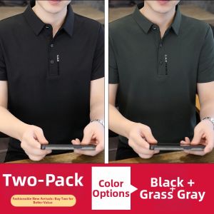 ROMON | Mens Summer Cool Ice Silk Thin T-Shirts for Elderly Fathers Day