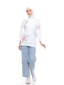 Baju Kaos Atasan Muslimah / Kaos Oversize Wanita Hijab Bahan katun adem sablon plastisol