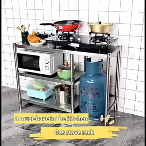 ATO Kitchen Stove Rack 304 Stainless Steel Gas Rack Cooking Table Kitchen Organizer Rack Kitchen Working Table Dapur Masak Multipurpose Rack