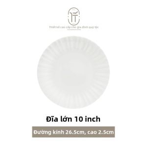 Bộ Đồ Ăn Sứ Cốt Xương Tráng Màn Màu Trắng