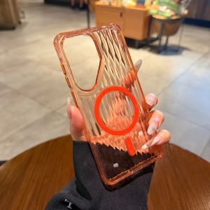 Transparent Wave-patterned Shockproof Magnetic Charging Compatible Phone Case