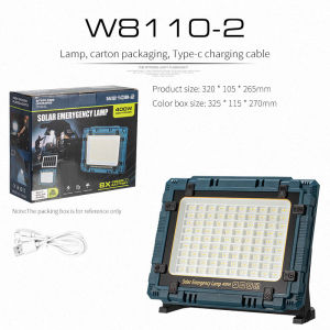 ESMARTER | Rechargeable Solar Flood Light Outdoor Portable LED Reflector Spotlight IP66 Waterproof Camping Work Light Floodlight