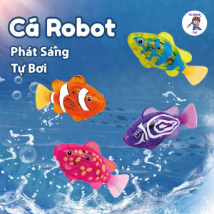 Cá Robot Đồ Chơi Bơi Tự Động Cho Bé - Có Đèn LED Phát Sáng Nhiều Màu Đồ Chơi Nhà Tắm Cho Bé