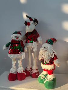 Christmas Doll Fabric Christmas Doll Telescopic Leg Sequin Model Old Man Snowman Elk Christmas Gift Decoration