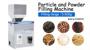 ZONESUN 5-500g Granule Weighing Filling Machine Powder Pepper Spice Jar Bottle For Food Production
