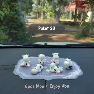 Hiasan Moo 6 in 1 hiasan dekorasi dashboard Sapi/cow