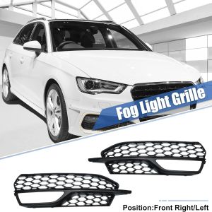 For Audi A3 S-Line S3 2014 2015 2016 Front Bumper Fog Light Grille Cover 1Pair Car Honeycomb Mesh Fog Lamp Grills