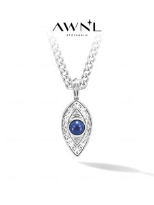Triple Guard Blue Lace Agate and Amethyst Necklace