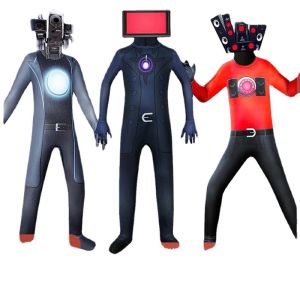 ToyStory HOT Skibidi Toilet Costume Audio Camera Man Bodysuit Speakerman Titan Model Cos Jumpsuit Kids Christmas Halloween Birthday Gift
