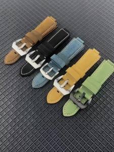 Yopo Leather Watchband 24x16mm Black Brown Strap Pin Buckle Suitable For Timex T2N720/721/TW2T76500/6300 Mens Silicone Bracelet