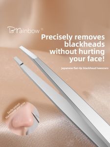 Brainbow | High Precision Flat Tip Tweezer for Blackhead Removal and Pimple Extraction