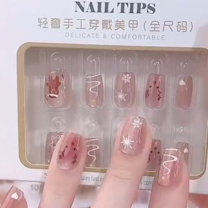MONLEYTA | New 2025 Cat Eye Nail Tips Wearable False Nails Autumn Winter Collection Premium Feel Nail Stickers Available In Long And Short Sizes
