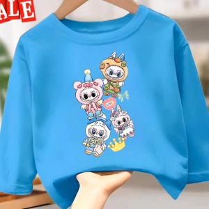 Kaos anak Cewek Cowok usia 1-12 tahun bergambar LABUBU MONSTER lengan panjang