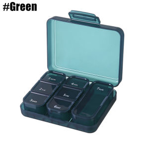 1PCS Portable Pill Organizer Pill Box with 7 Compartments Small Pill Case for for Vitamins/Fish Oils/Supplements