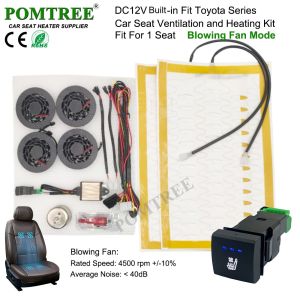 DC 12V Built-in Car Seat Ventilation and Heating Kit Fit 1 Seatwith Heating Pads & 3-level Switch & 4 Fans For Toyota Camry