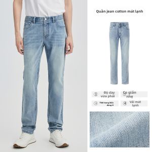 GIOVANNI VALENTINO | Quần Jeans Ôm Thẳng Cảm Giác Mát Lạnh
