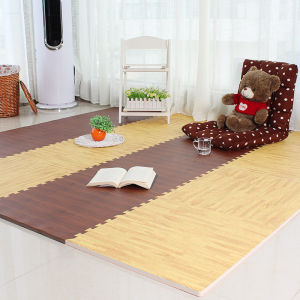 Thickened Foam Floor Mat Childrens Puzzle Pad Tatami Pure Color Climbing Mat Wood Grain Pattern Home Use Anti-Fall Soundproof