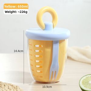 Portable Aesthetic Salad Cup with Draining