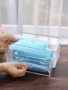 Hộp Đựng Khẩu Trang Meka Ngăn Kéo Hộp Đựng Khẩu Trang Dùng Một Lần Đựng Học Sinh Trẻ Em Sức Chứa Lớn Acrylic
