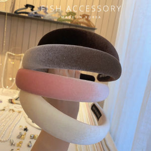 Elegant Velvet Hairband with Elevated Crown Function Wide Edge