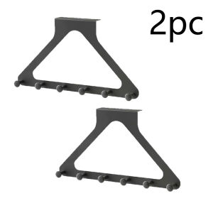 1/2pcs Punch Free Carbon Steel Clothes Hooks No-drill Traceless Design Wall Mounted Hanger Triangle Door Storage Hook Behind