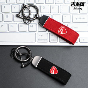 กระเป๋าสตางค์หนังสำหรับจักรยานยนต์ Ducati XDiavel Scrambler 1100 พร้อมห้อยกุญแจรถมอเตอร์ไซค์ สีดำด้าน แบรนด์ JiXingFeng