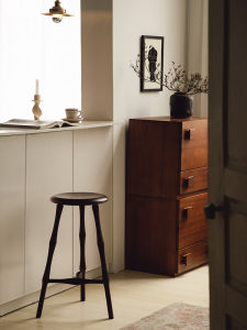 Themazay Nordic Solid Wood Bar Stool Medieval Stool Vintage round Stool Windsor Stool Household High Stool Low Stool High Stool