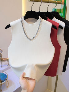 White Sleeveless Inner Match Short Knitting Camisole Womens Summer Wear New Arrival Work Clothing Outer Wear Underwear T-shirt Summer