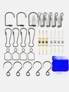 Móc Kẹp Hình Chữ S Bằng Thép Không Gỉ Cho Rèm Hạt Pha Lê Phụ Kiện Đường Ray Rèm Cửa Trang Sức Thời Trang DIY Phụ Kiện Khác