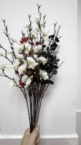 5PC Nhân Tạo Hoa Mận 21.7 Thân Dài Wintersweet Hoa Giả Polyester Cho Gia Đình Khách Sạn Văn Phòng Tiệc Cưới Trang Trí Sân Vườn